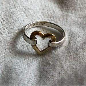 Authentic Tiffany & Co two tone heart ring